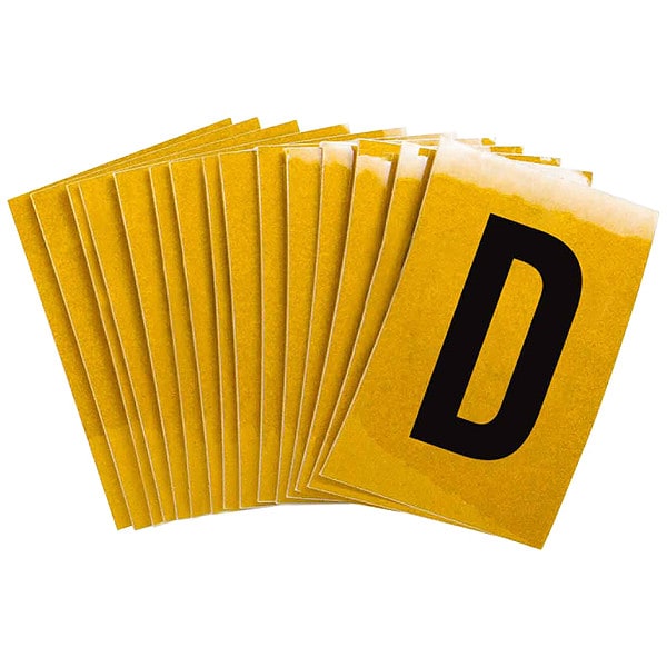 Letter Label, D, 1-1/2in.Hx1in.W, PK25