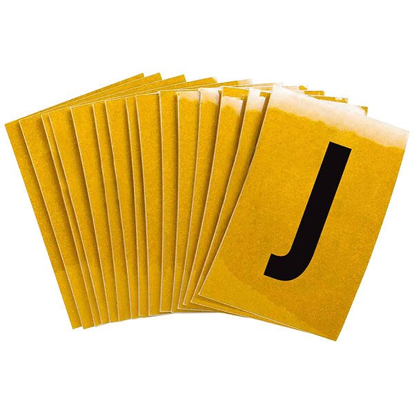Letter Label, J, 1-1/2in.Hx1in.W, PK25