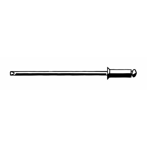Blind Rivet, Countersunk Head, 3/16 in Dia., 29/64 in L, Aluminum Body, 250 PK