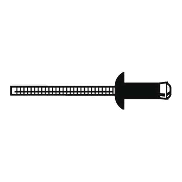 Blind Rivet, Dome Head, 3/16 in Dia., 27/64 in L, Stainless Steel Body, 250 PK