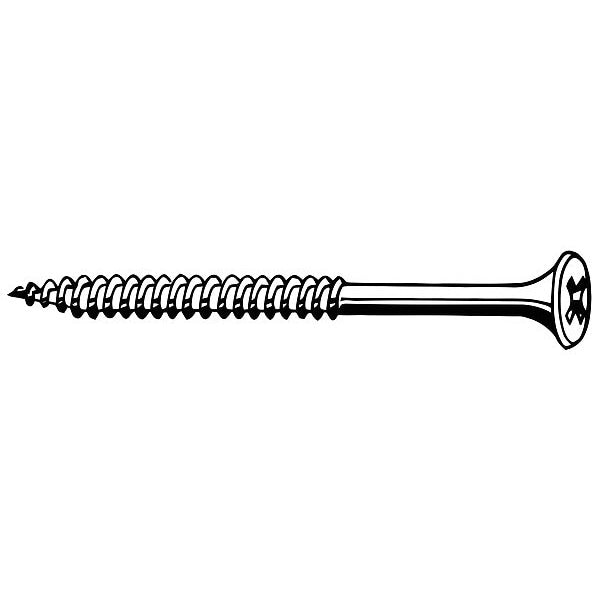 Drywall Screw, #6 x 2 in, Steel, Phillips Drive, 200 PK