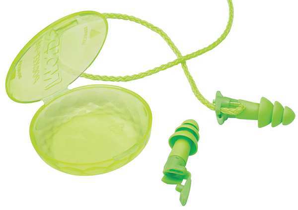 Reusable Corded Dual Mode Ear Plugs, Flanged Shape, 24 dB, 50 Pairs