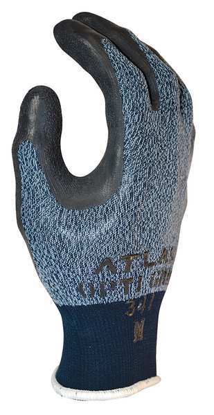 Latex Coated Gloves, Palm Coverage, Black/Blue, XL, PR