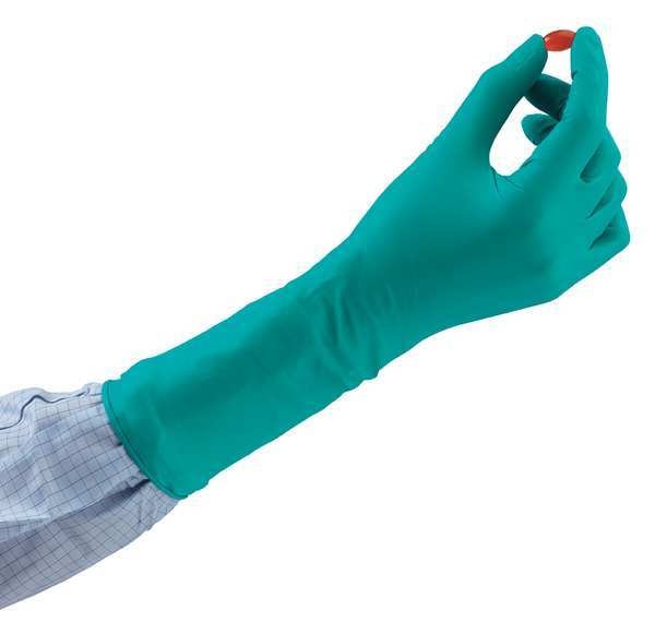 Disposable Gloves, Nitrile, Powdered, Green, M, 1000 PK