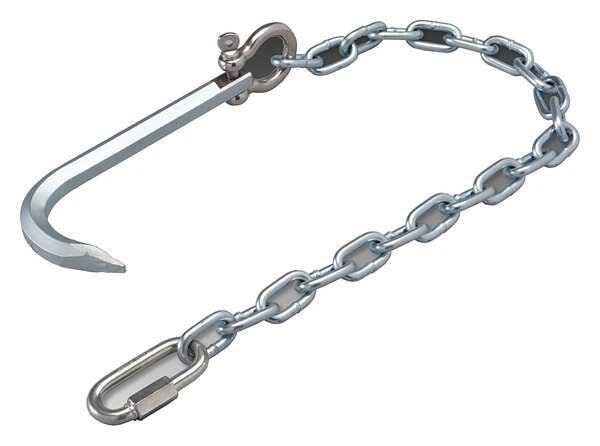 Manhole Cover Hook, Steel, Slvr