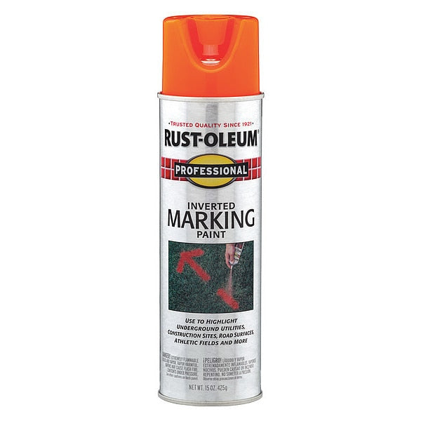 Inverted Marking Paint, 15 oz., Fluorescent Orange
