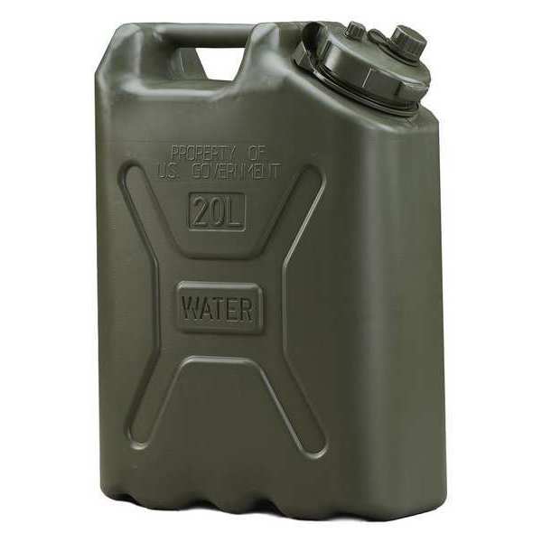 Water Container, 5 gal Capacity, 18 51/64 in H, 13 45/64 in L, 6 51/64 in W, Green