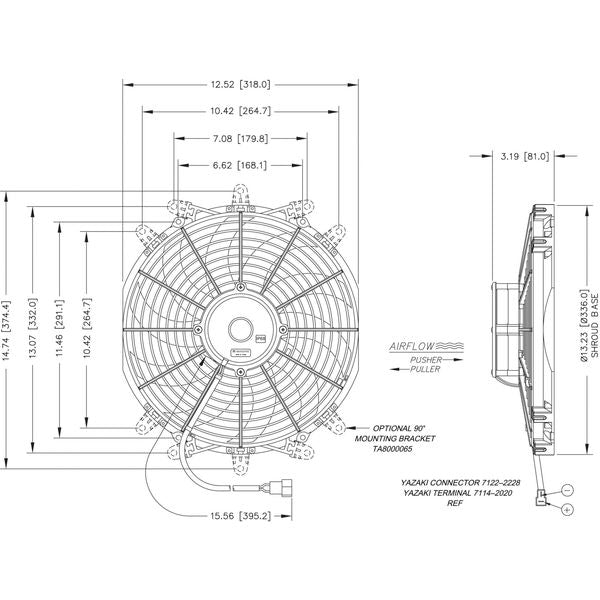 Cooling Fan, Reversible, 12 in. dia., 12VDC