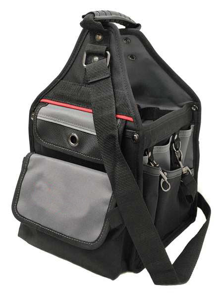 Tool Tote, 600d Polyester, 12 Pockets, Black, 16