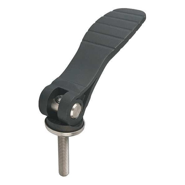 Cam Lever, Plastic Handle, Black, Size: 2, M10X25, A=100, B=33, Comp: Steel