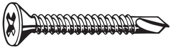 Drywall Screw, #7 x 7/16 in, Steel, Pan Head Phillips Drive, 500 PK
