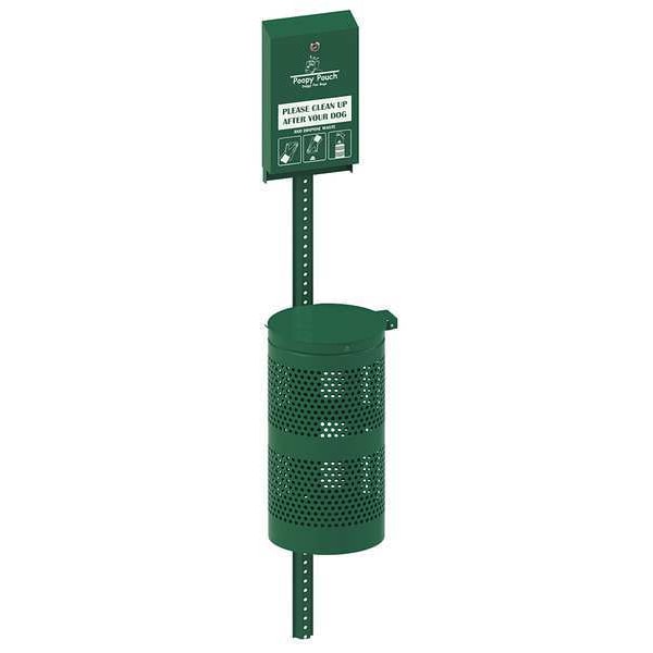 Pet Waste Disp. Station, Green, 3-1/2 gal.