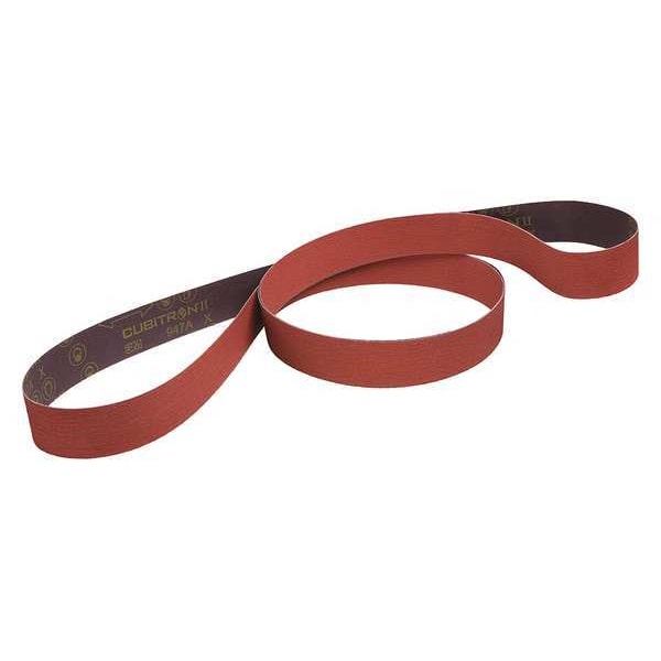 Cloth Belt, Coated, 3/4 in W, 18 in L, 60 Grit, Medium, Ceramic, 947A, Orange