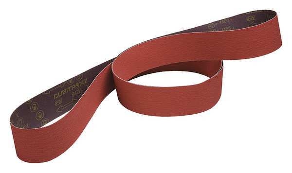 Cloth Belt, Coated, 2 in W, 72 in L, 60 Grit, Medium, Ceramic, 947A, Orange