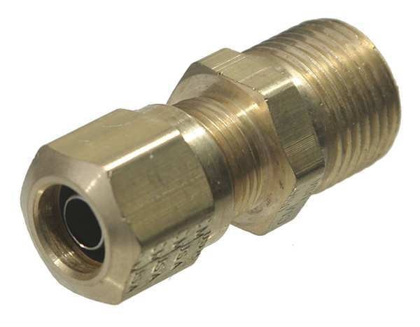 Male Connector, Compression, Brass, 1.2In