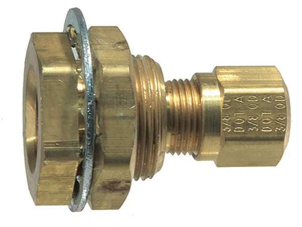 Bulkhead, Airbrake, Brass/Steel, 2000psi