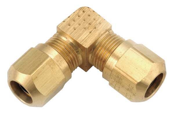 Union Elbow, Compression, Brass, 1/2In Tube