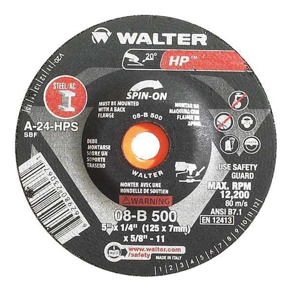 Depressed Center Grinding Wheel, Type 27, 0.25 in Thick, Aluminum Oxide