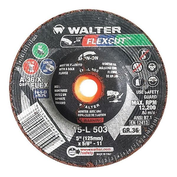 Depressed Center Grinding Wheel, 0.125 in Thick, Aluminum Oxide