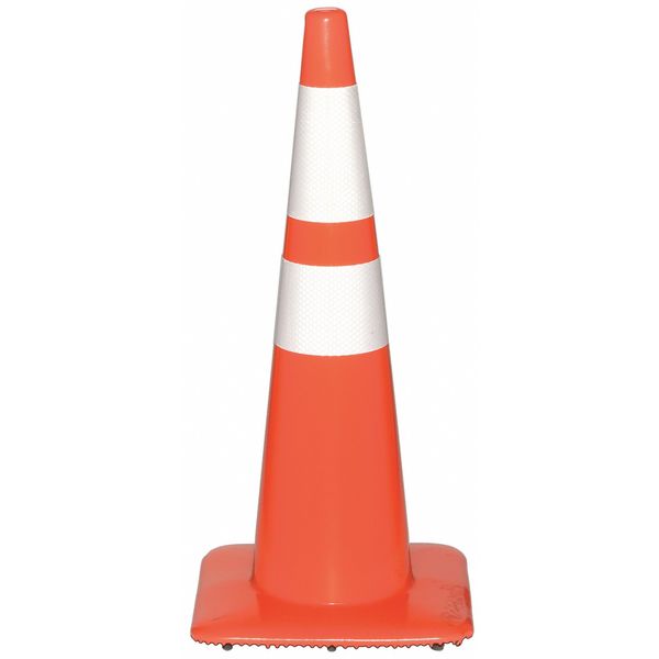 Traffic Cone, 28 In, Orange, White Collars