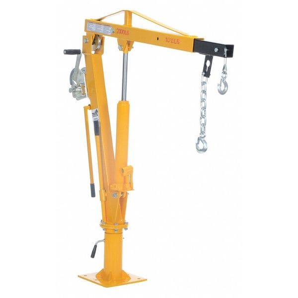 Jib Crane, Base Mounted, Height Under Span: 7 ft