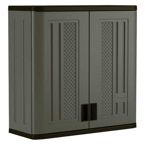 Resin Wall Storage Cabinet, 30 in W, 30-1/4 in H, Stationary