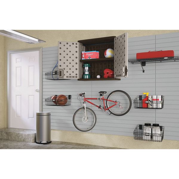 Resin Wall Storage Cabinet, 30 in W, 30-1/4 in H, Stationary