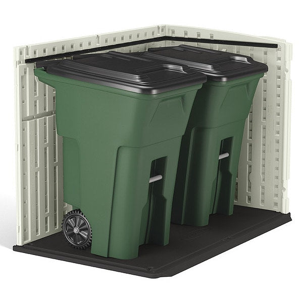 Horizontal Storage Shed, Resin, 70 cu ft, Vanilla/Stoney/Black