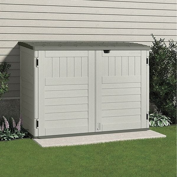 Horizontal Storage Shed, Resin, 70 cu ft, Vanilla/Stoney/Black