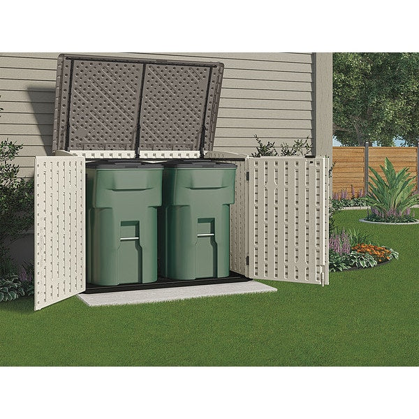 Horizontal Storage Shed, Resin, 70 cu ft, Vanilla/Stoney/Black