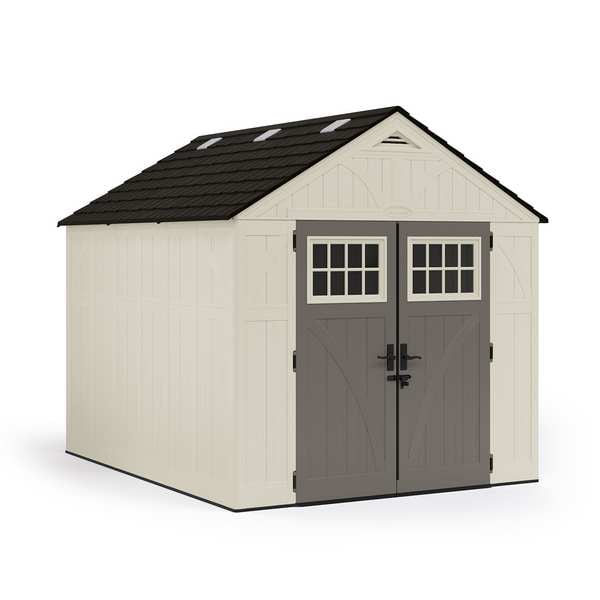 Storage Shed, Resin, 547 cu ft, Vanilla/Slate/Stoney/Black