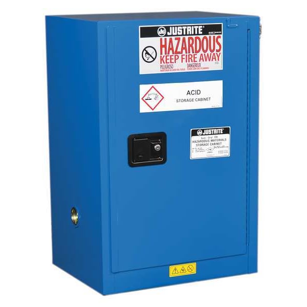Hazard Material Safety Cabinet, 12 gal., Blue