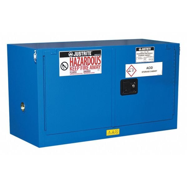 Haz Material Safety Cabinet, 17 Gal, Blue