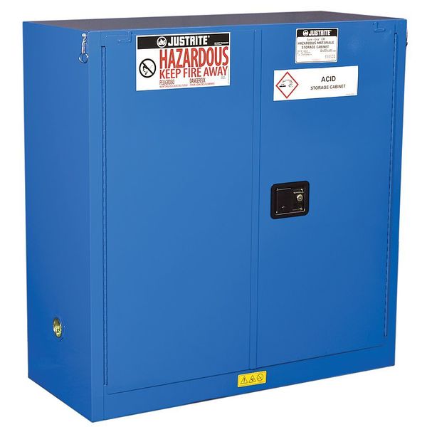 Haz Material Safety Cabinet, 30 Gal, Blue
