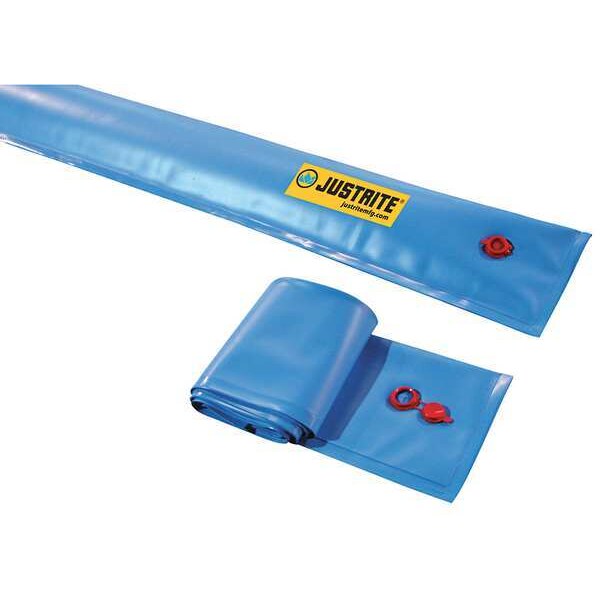 Spill Containment Boom, 25 ft., PVC, Blue