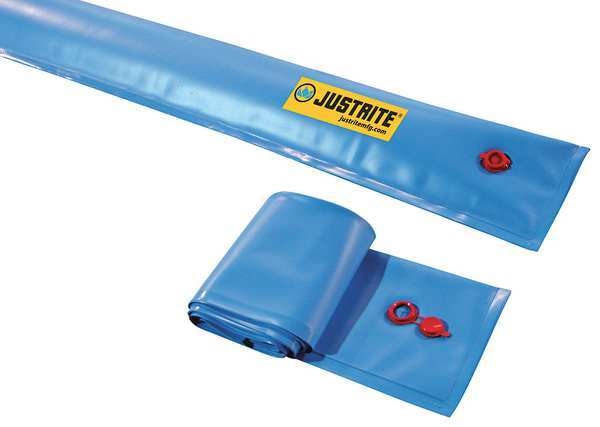 Spill Containment Boom, 50 ft., PVC, Blue