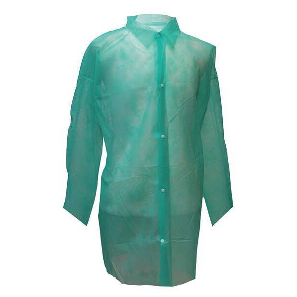 Disposable Lab Coat, 4XL, Green, PK30