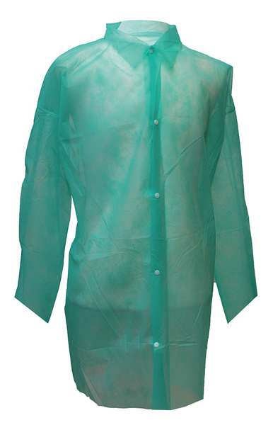 Disposable Lab Coat, XL, Green, PK30