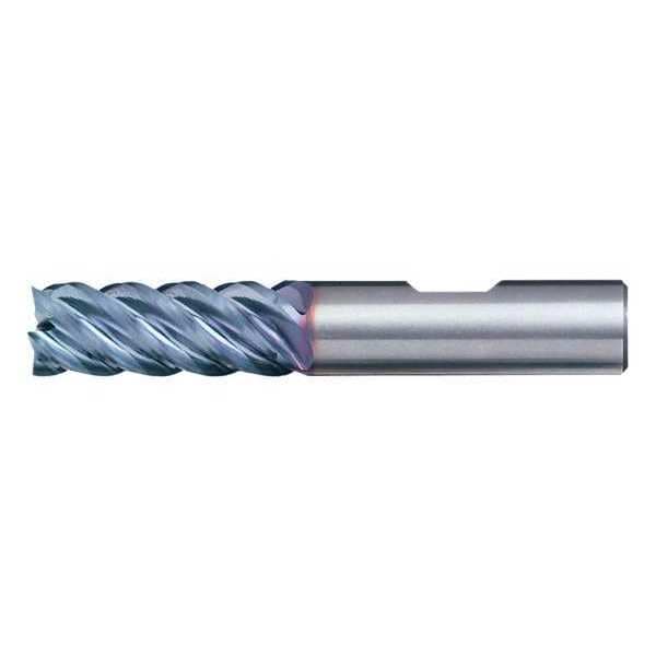 5-Flute Carbide HIgh-Perf Square Single End Mill for Steel CTD CEM-EMS-5-TA TiAlN 5/16x5/16x7/16x2
