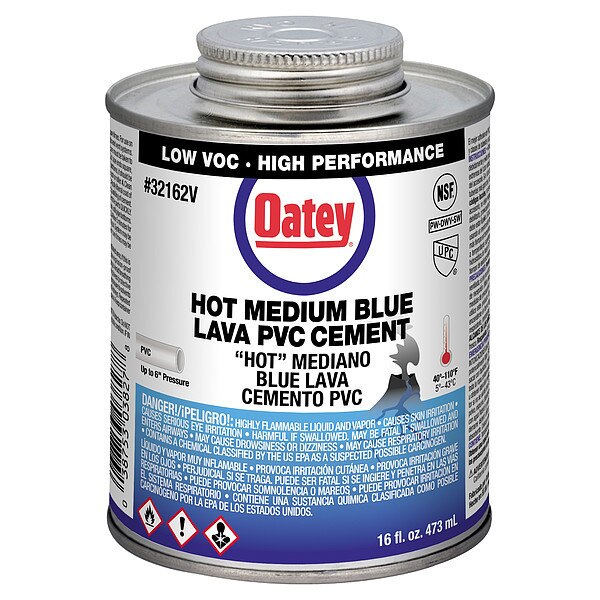 Cement, Brush-Top Can, 16 fl oz, Blue