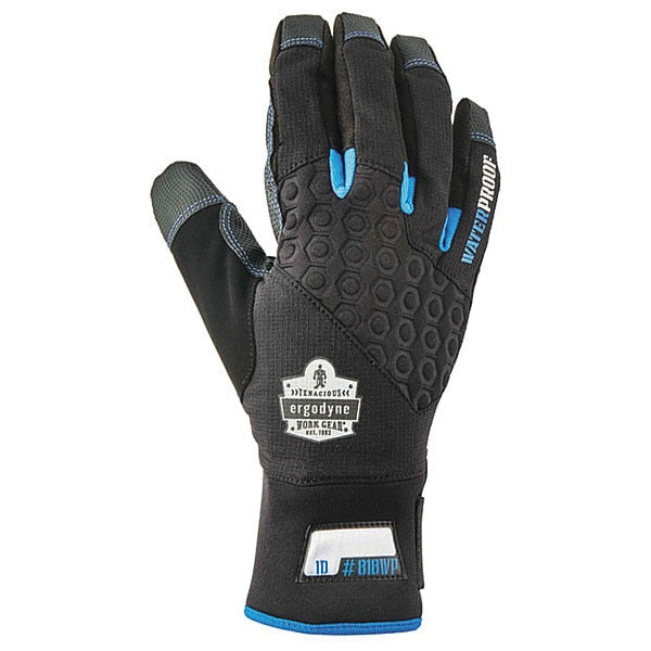 Utlty Glove, Perf Thrml Wtrprf, Blk, 2XL, PR, 2XL Black