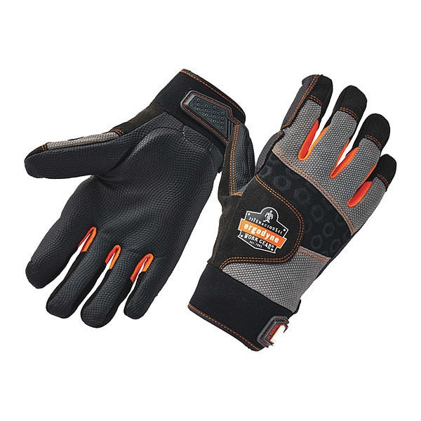 Mechanics Anti-Vibration Gloves, L, Black, Padded