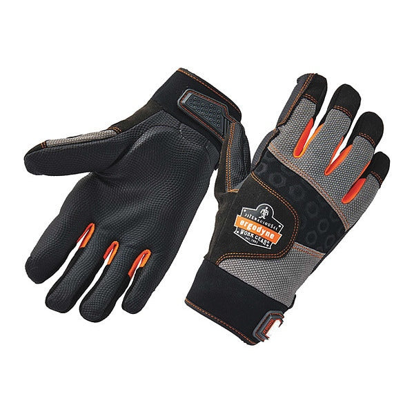 Mechanics Anti-Vibration Gloves, 2XL, Black, Padded