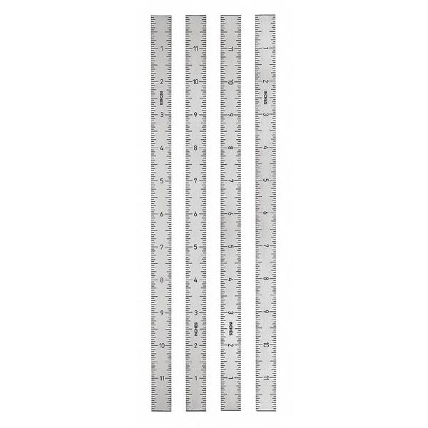 Ruler, Stainless Steel, Self Adhesive. Horizontal, zero at right. 28