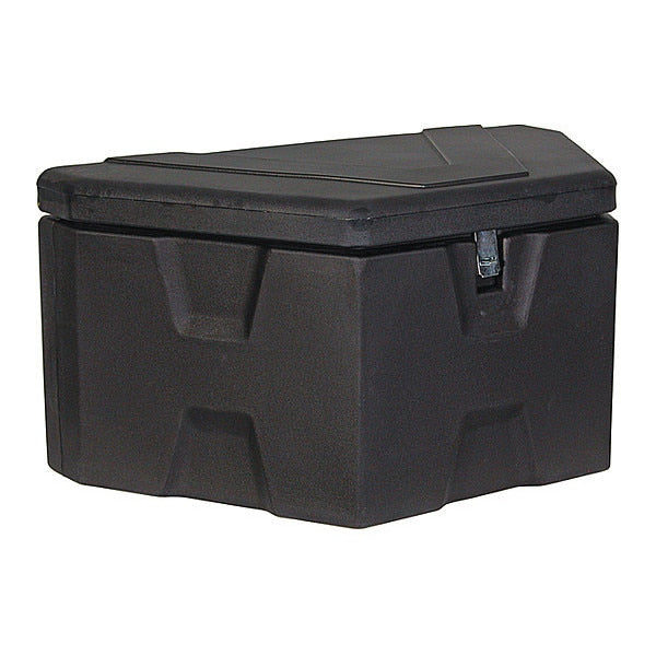 Truckbox, Trailer Tongue, Double Lid, 7.1 cu ft Cap, 36 in Overall W, 18 in Overall D, Black