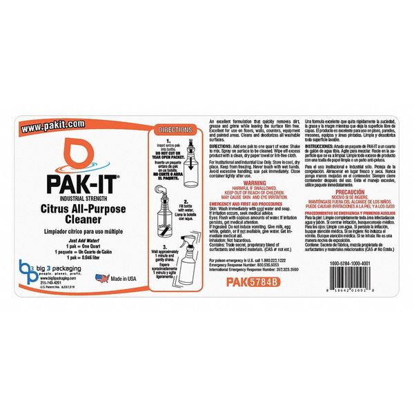 Spray Bottle Label, Citrus Cleaner