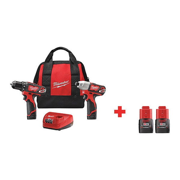 Cordless Combination Kit, 2 Tools, 12V DC