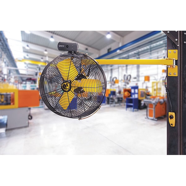 Standard-Duty Industrial Fan, Variable Speeds, Black