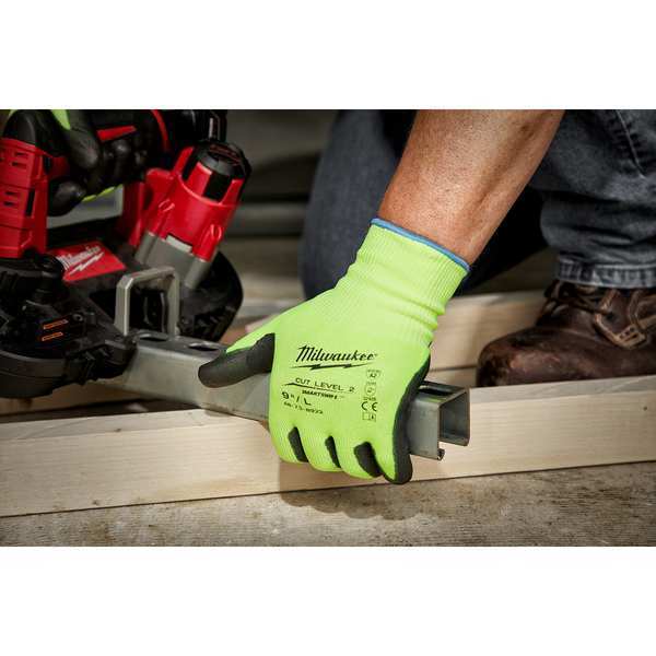 12PK High Visibility Cut Level 3 Polyurethane Dipped Gloves - XXL
