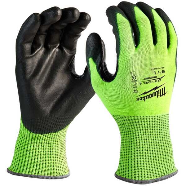 12PK High Visibility Cut Level 4 Polyurethane Dipped Gloves - XXL